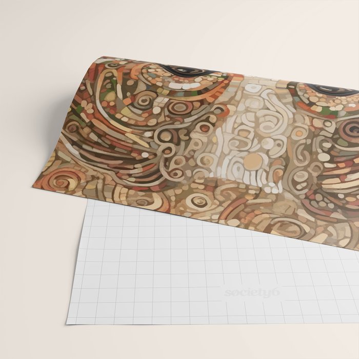 Klimt Dog with Curly Brown Hair Wrapping Paper Gallery Image 2