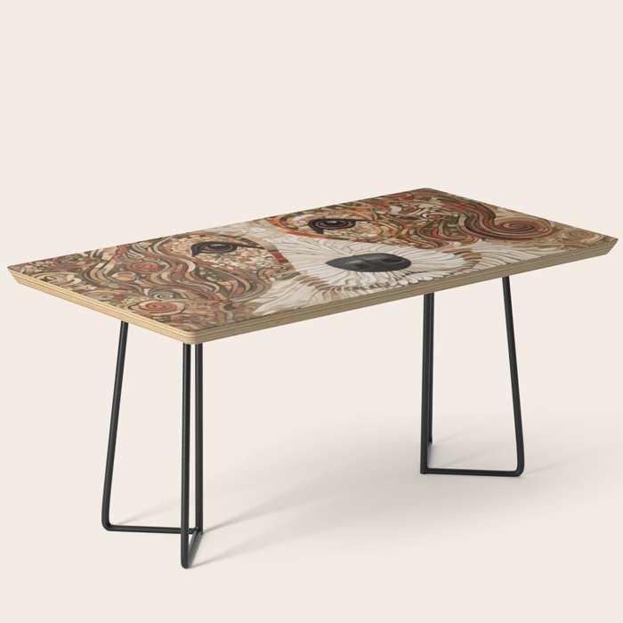 Klimt Dog with Curly Brown Hair Coffee Table Gallery Image 1