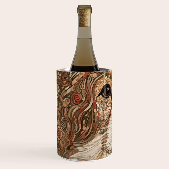 Klimt Dog with Curly Brown Hair Wine Chiller Gallery Image 2