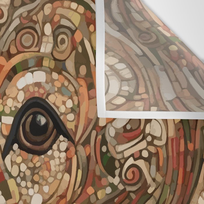 Klimt Dog with Curly Brown Hair Wall Tapestry Gallery Image 3
