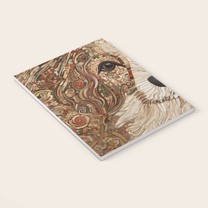 Klimt Dog with Curly Brown Hair Notebook Gallery Image 3