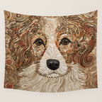 Klimt Dog with Curly Brown Hair Wall Tapestry Gallery Image 4