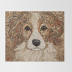 Klimt Dog with Curly Brown Hair Throw Blanket Gallery Image 2