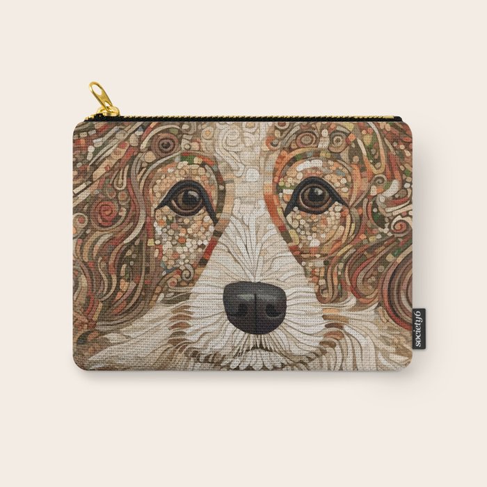 Klimt Dog with Curly Brown Hair Carry All Pouch Gallery Image 1