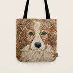 Klimt Dog with Curly Brown Hair Tote Bag Gallery Image 1
