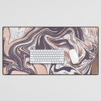 Liquid Rose Gold Violet and Marble Desk Mat Gallery Image 1