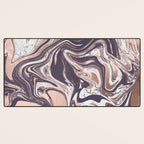 Liquid Rose Gold Violet and Marble Desk Mat Gallery Image 3