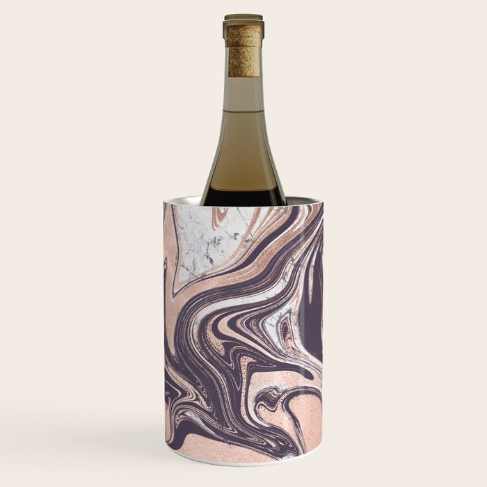 Liquid Rose Gold Violet and Marble Wine Chiller Gallery Image 2