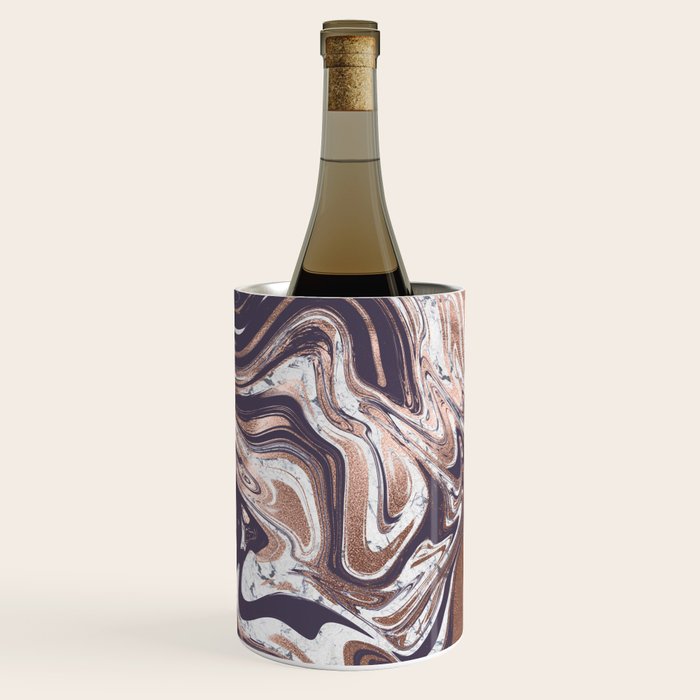 Liquid Rose Gold Violet and Marble Wine Chiller Gallery Image 3