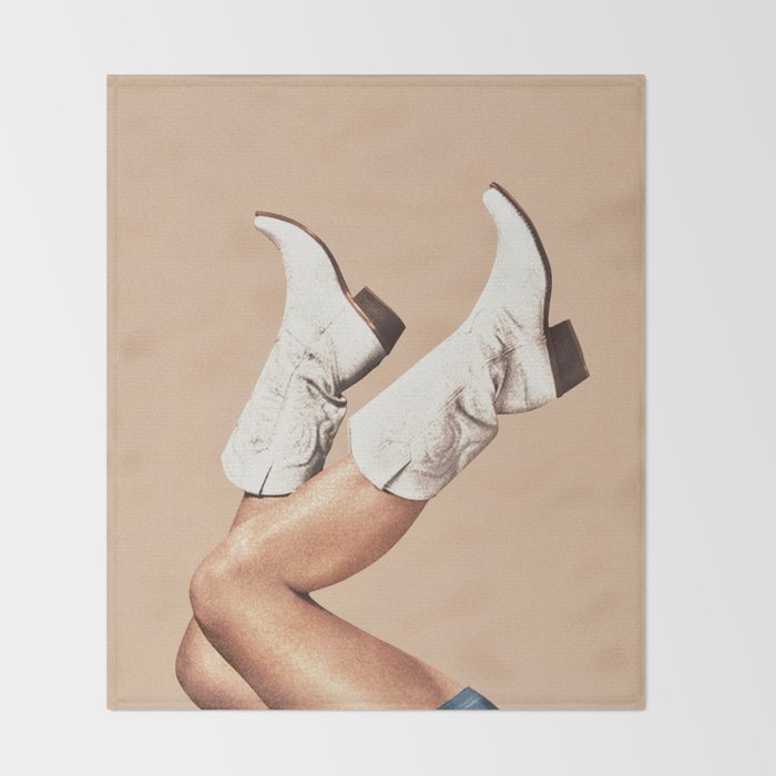 These Boots - Nude Boho Throw Blanket Gallery Image 2
