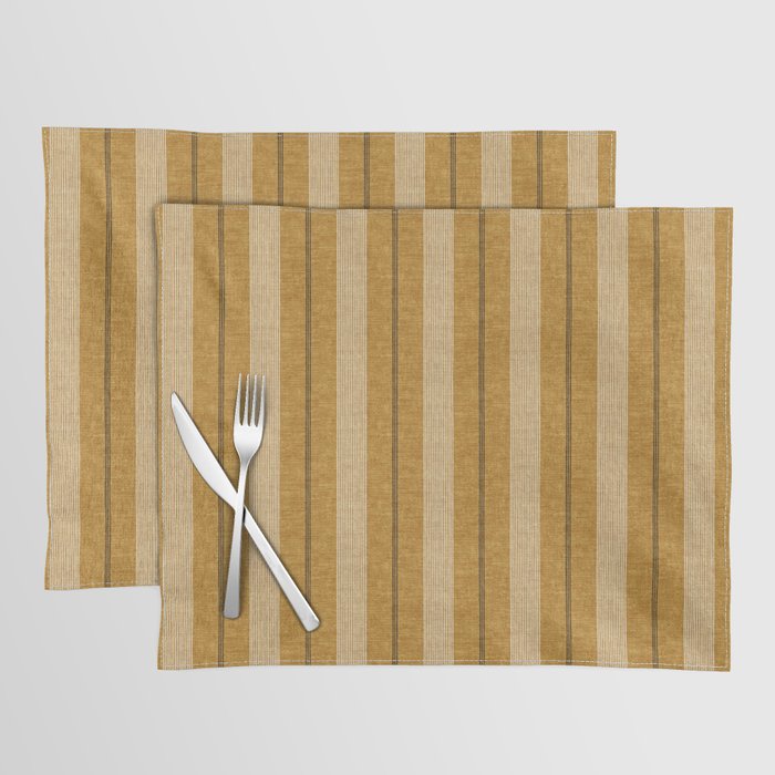 ivy stripes - mustard and black Placemat Gallery Image 1