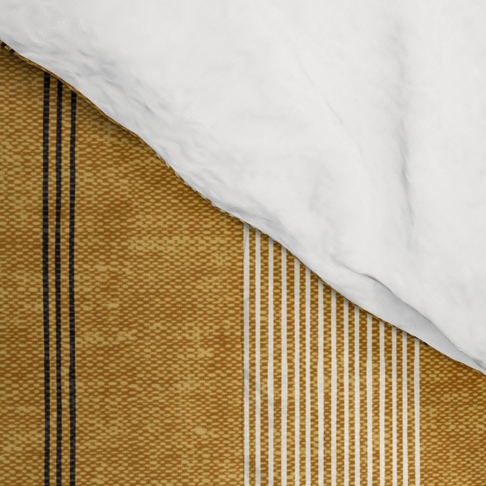 ivy stripes - mustard and black Comforter Gallery Image 4