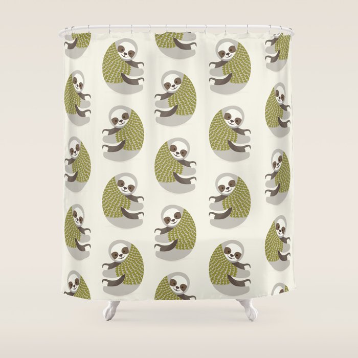Whimsical Sloth Shower Curtain Gallery Image 1