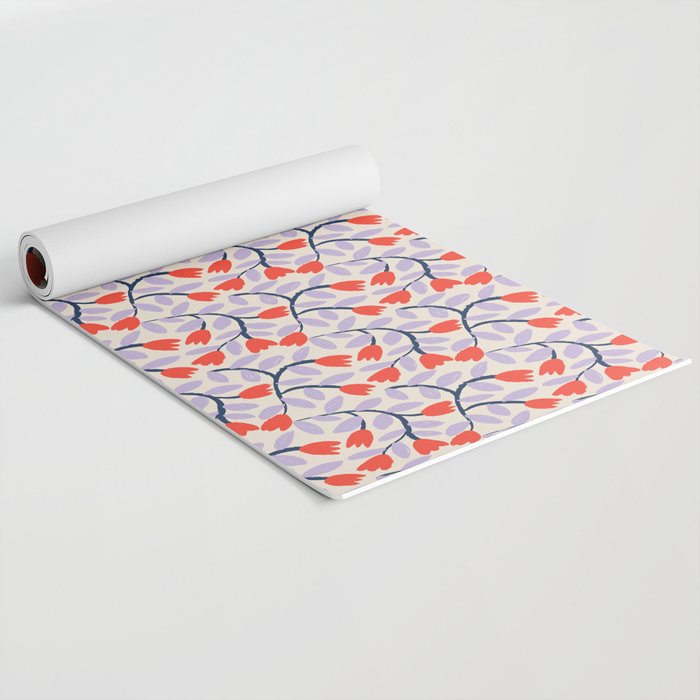 Simple Floral - Very Peri, Red, Blue Yoga Mat Gallery Image 2