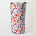 Simple Floral - Very Peri, Red, Blue Travel Mug Gallery Image 2