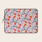 Simple Floral - Very Peri, Red, Blue Laptop Sleeve Gallery Image 1
