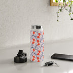 Simple Floral - Very Peri, Red, Blue Water Bottle Gallery Image 4