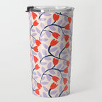 Simple Floral - Very Peri, Red, Blue Travel Mug Gallery Image 3
