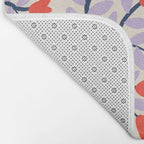 Simple Floral - Very Peri, Red, Blue Bath Mat Gallery Image 2