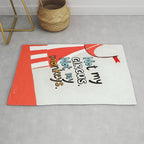 Not My Circus, Not My Monkeys V1, Funny Quote Typography Polish Saying, Phrase Fun Illustration Eclectic Boho, Contemporary Quirky Whimsical Cute Painting Rug Gallery Image 1