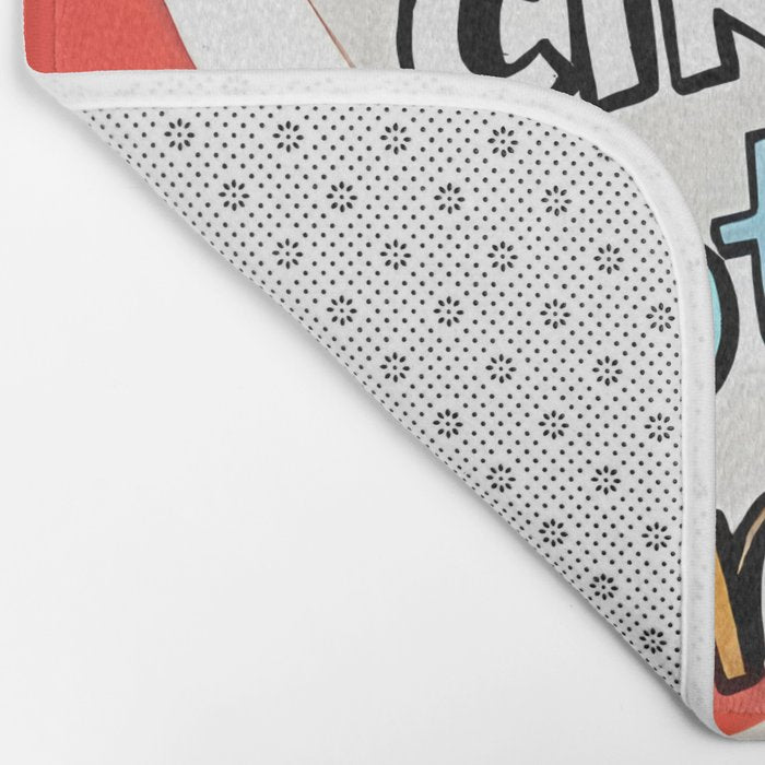 Not My Circus, Not My Monkeys V1, Funny Quote Typography Polish Saying, Phrase Fun Illustration Eclectic Boho, Contemporary Quirky Whimsical Cute Painting Bath Mat Gallery Image 2