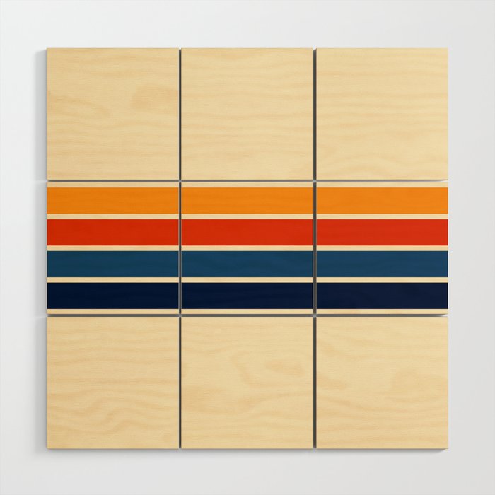 Classic Retro Stripes II Wood Wall Art Gallery Image 1