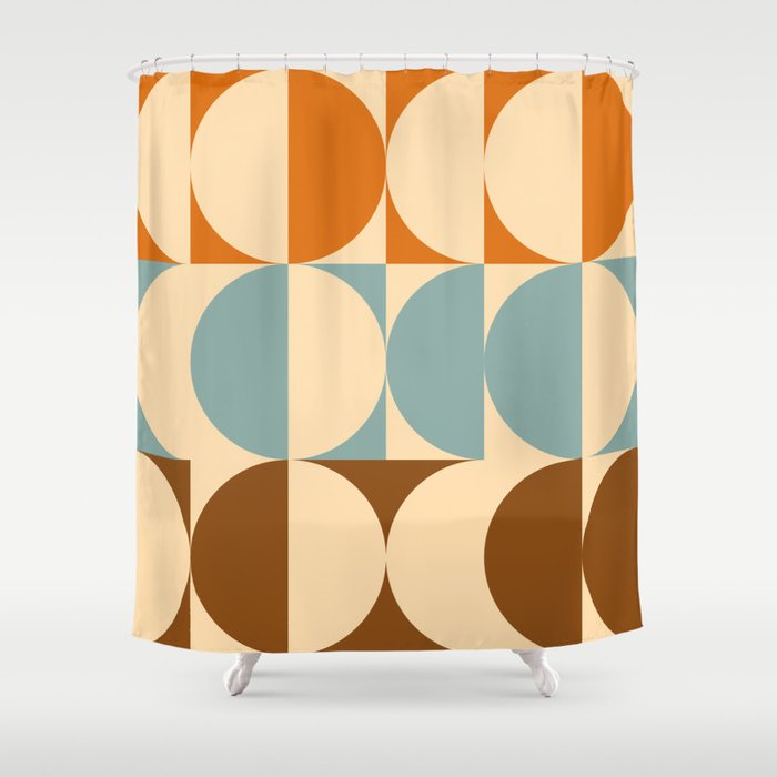 Vintage Geometric 04A Shower Curtain Gallery Image 1