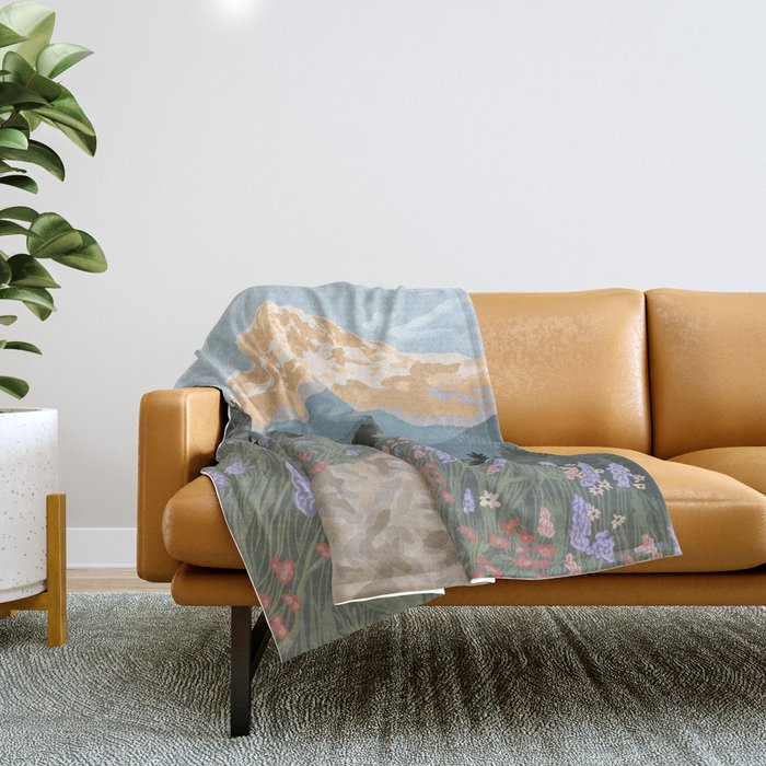 Mount Rainier National Park Throw Blanket Gallery Image 1