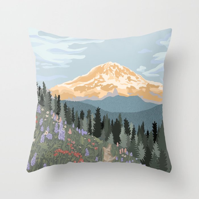Mount Rainier National Park Throw Pillow Gallery Image 6