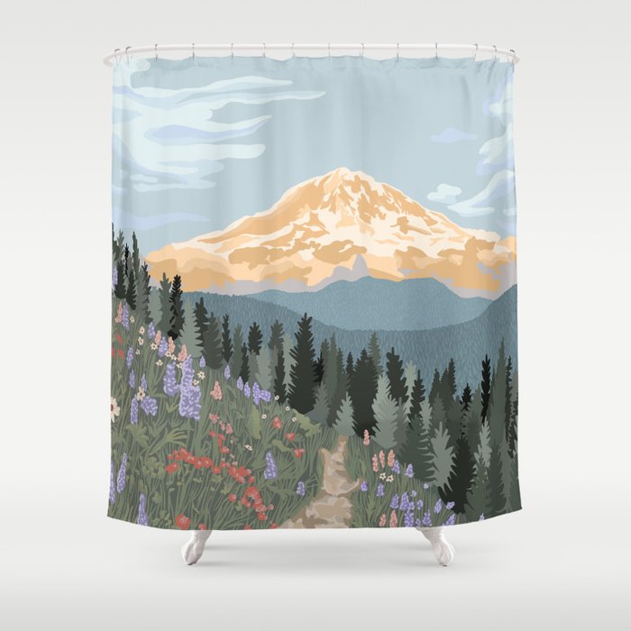 Mount Rainier National Park Shower Curtain Gallery Image 1