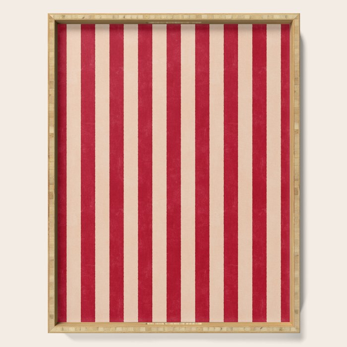 STRIPES 001 L - Tomato Serving Tray Gallery Image 1