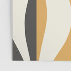 Mid Century Modern Retro Lounge Striped Ogee Pattern in Muted Mustard Gold, Charcoal Gray, and Cream Poster Gallery Image 3