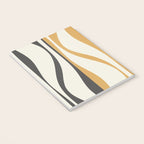 Mid Century Modern Retro Lounge Striped Ogee Pattern in Muted Mustard Gold, Charcoal Gray, and Cream Notebook Gallery Image 3