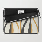 Mid Century Modern Retro Lounge Striped Ogee Pattern in Muted Mustard Gold, Charcoal Gray, and Cream Laptop Sleeve Gallery Image 2