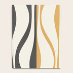 Mid Century Modern Retro Lounge Striped Ogee Pattern in Muted Mustard Gold, Charcoal Gray, and Cream Notebook Gallery Image 4