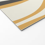 Mid Century Modern Retro Lounge Striped Ogee Pattern in Muted Mustard Gold, Charcoal Gray, and Cream Welcome Mat Gallery Image 2