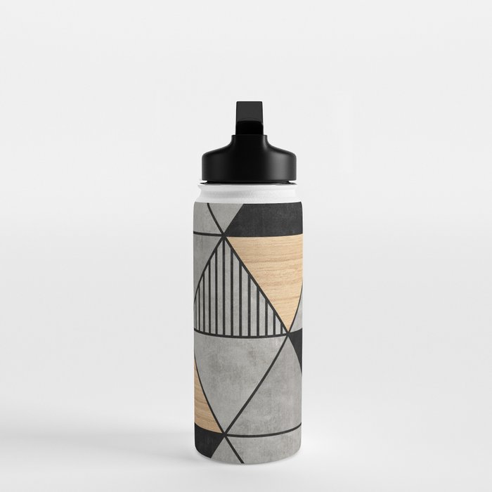Concrete and Wood Triangles 2 Water Bottle Gallery Image 3