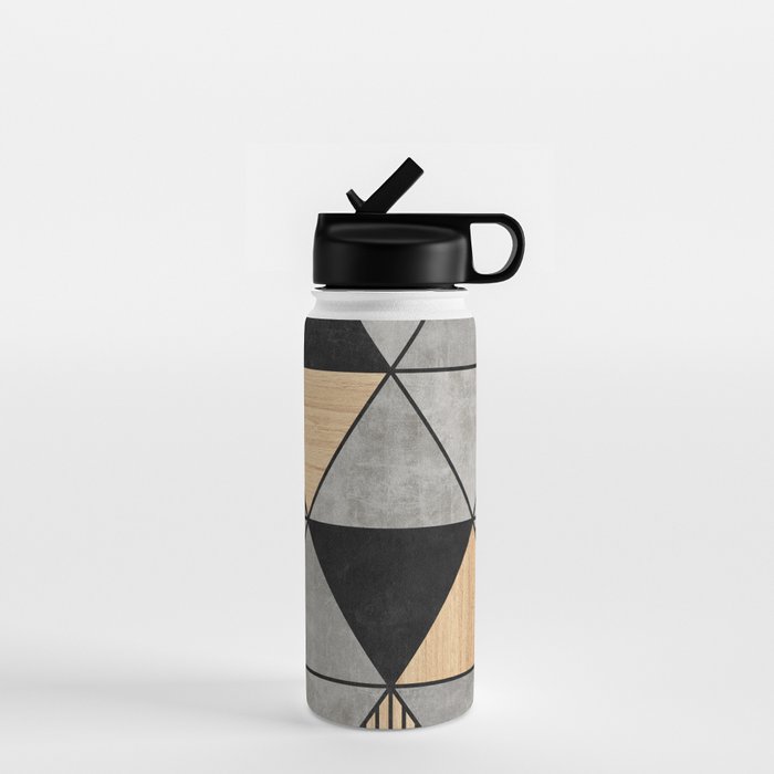 Concrete and Wood Triangles 2 Water Bottle Gallery Image 1