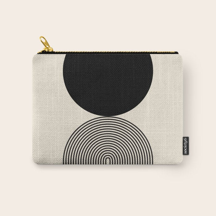 Abstraction_BLACK_DOT_LINE_ART_Minimalism_003C Carry All Pouch Gallery Image 1