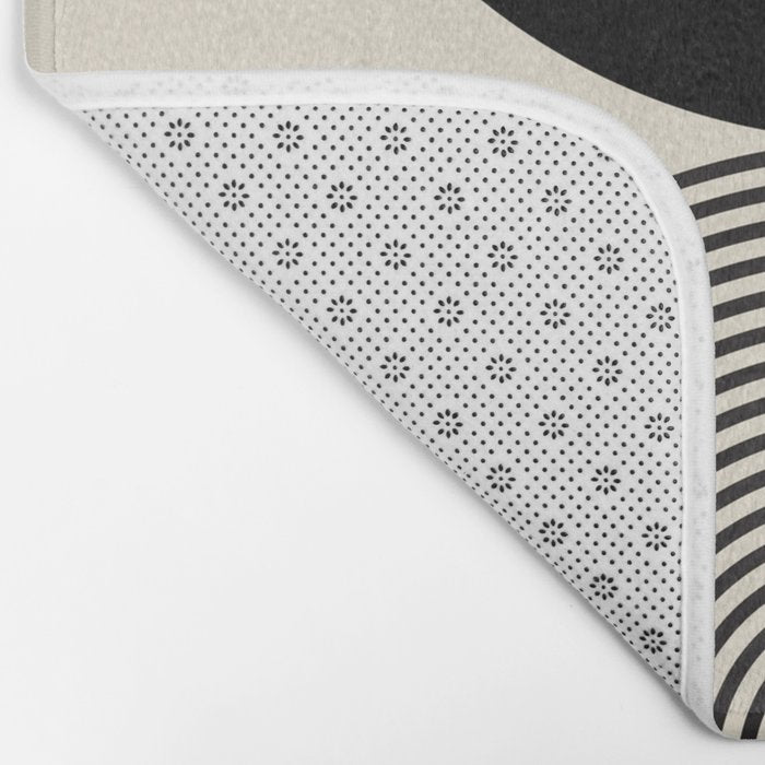 Abstraction_BLACK_DOT_LINE_ART_Minimalism_003C Bath Mat Gallery Image 2