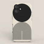 Abstraction_BLACK_DOT_LINE_ART_Minimalism_003C iPhone Case Gallery Image 1