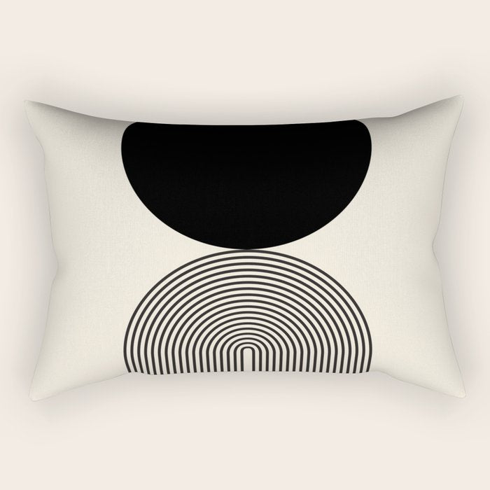 Abstraction_BLACK_DOT_LINE_ART_Minimalism_003C Rectangular Pillow Gallery Image 1