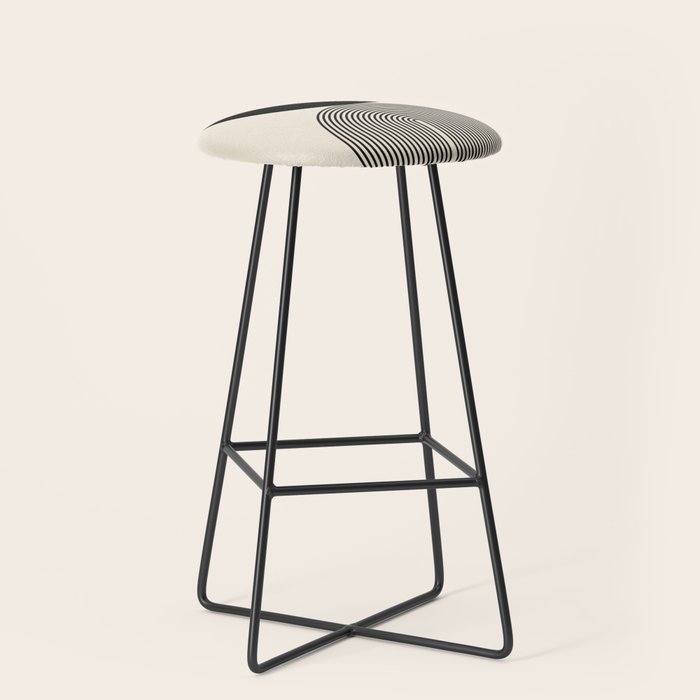 Abstraction_BLACK_DOT_LINE_ART_Minimalism_003C Stool Gallery Image 1