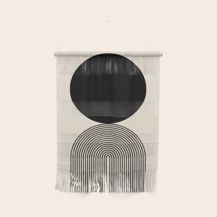 Abstraction_BLACK_DOT_LINE_ART_Minimalism_003C Wall Hanging Gallery Image 1