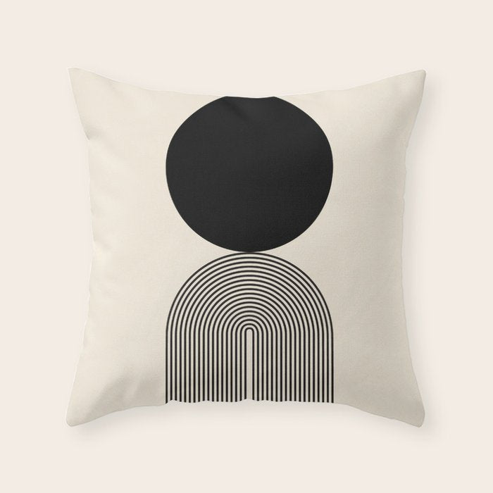 Abstraction_BLACK_DOT_LINE_ART_Minimalism_003C Throw Pillow Gallery Image 6
