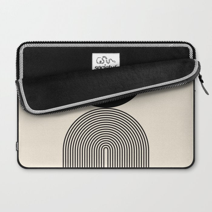 Abstraction_BLACK_DOT_LINE_ART_Minimalism_003C Laptop Sleeve Gallery Image 2