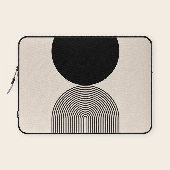 Abstraction_BLACK_DOT_LINE_ART_Minimalism_003C Laptop Sleeve Gallery Image 1