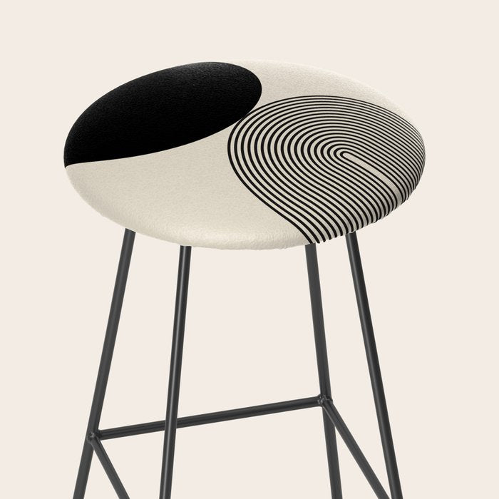Abstraction_BLACK_DOT_LINE_ART_Minimalism_003C Stool Gallery Image 2