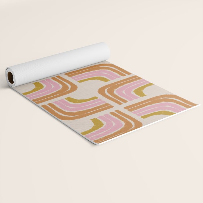 Retro Rainbow Geo - Mid Century Modern Arc Yoga Mat Gallery Image 2