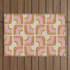 Retro Rainbow Geo - Mid Century Modern Arc Outdoor Rug Gallery Image 1
